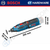 BOSCH GRO 12V-35 SET CORDLESS ROTARY TOOL COME WITH 2 x 2.0AH BATTERY & 1x CHARGER ( GRO12V35SOLO )