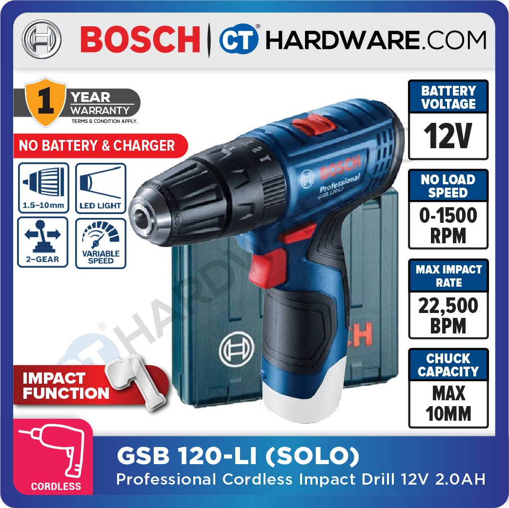 BOSCH GSB 120-LI (GEN 2) PROFESSIONAL CORDLESS IMPACT DRILL 12V [ GSB120LI ]