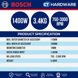 BOSCH GSI 14 CE CORDED PROFESSIONAL BURNISHER 1400W  750-3000RPM