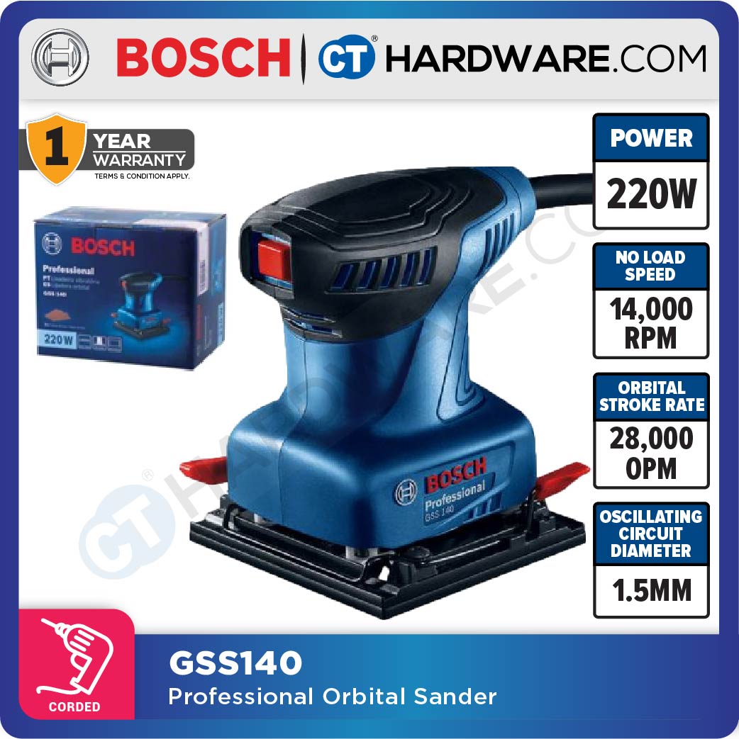 BOSCH GSS 140 PROFESSIONAL CORDED ORBITAL SANDER 220 W | 14,000 RPM [ GSS140 ]