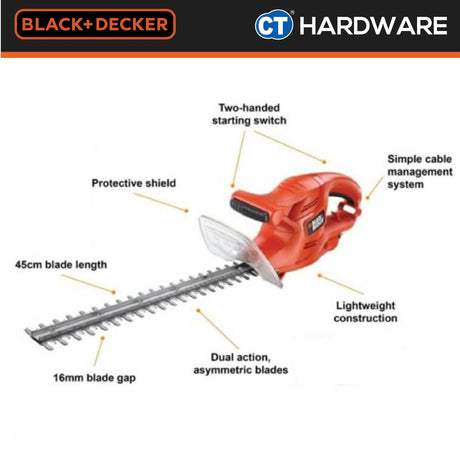 BLACK+DECKER GT4245-B1 Hedge Trimmer 420W 45CM Blade