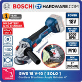 BOSCH GWS 18V-10 CORDLESS BRUSHLESS ANGLE GRINDER 4" | 18V | 06019J40L1 [ GWS18V10 ]