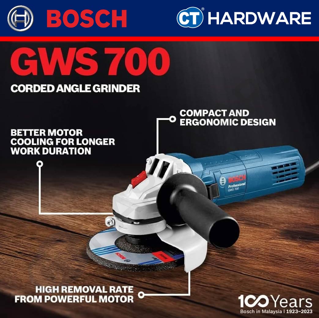 BOSCH GWS 700 Professional Angle Grinder 710W 4" 100mm [06013A31L0 | GWS700]