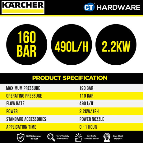 Karcher HD 5/11 P Professional High Pressure Washer 2200W 160 Bar 490lph [HD511P | 15209600]