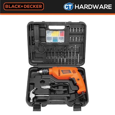 Black & Decker HD555KOPR Hammer Drill 550W 13mm Kitbox