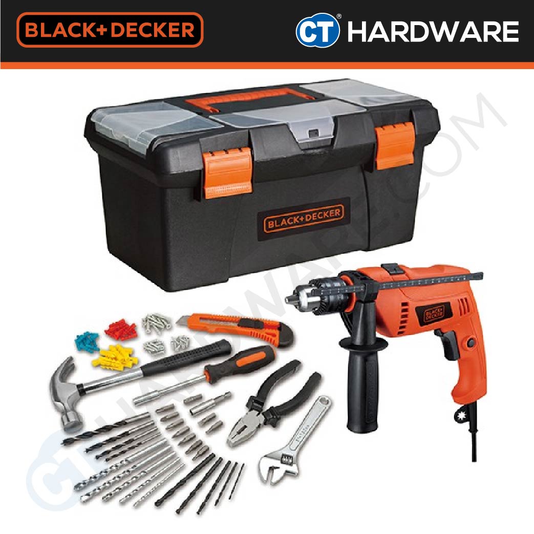 Black+Decker HD650BXH-B1 Percussion Hammer Drill 550W C/W Accessories And Tool Box