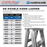 EVERLAS HDDS HEAVY DUTY DOUBLE SIDED LADDER FOR GENERAL HOUSEHOLD STEPS: 4 - 16 HEIGHT: 1229MM - 3952MM