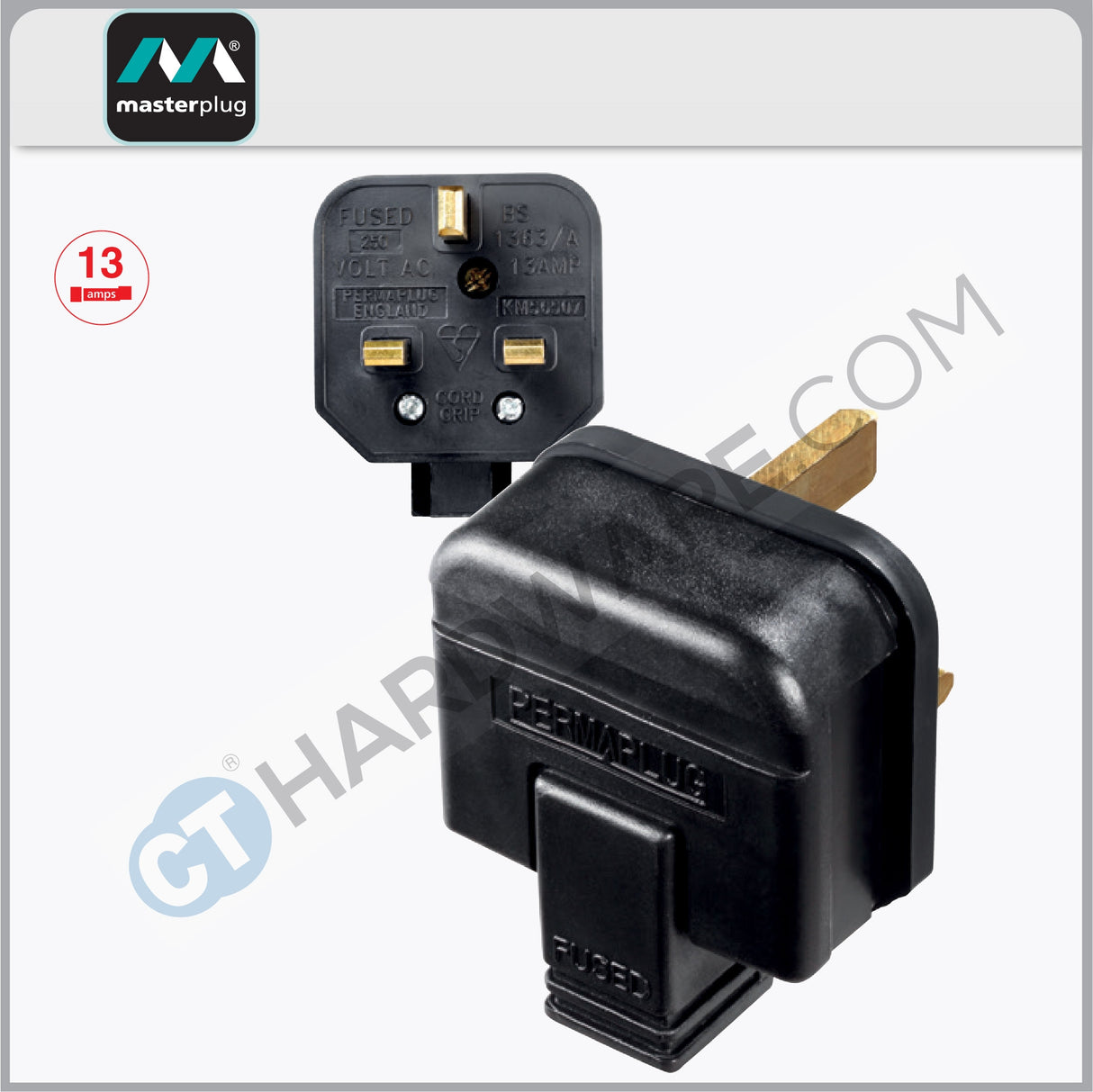 MasterPlug Rewireable Heavy Duty Plug 13Amp(Black)