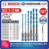 BOSCH HEX-9 MULTI CONSTRUCTION DRILL BIT SIZE 3 MM TO 12 MM - 1PC