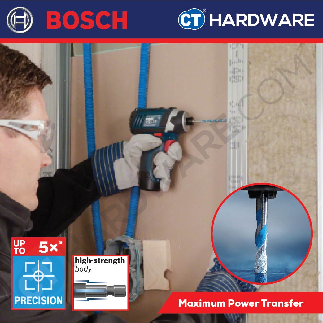 BOSCH HEX-9 MULTI CONSTRUCTION DRILL BIT SIZE 3 MM TO 12 MM - 1PC