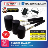 REWIN WJC RUBBER MALLET HAMMER WITH FIBRE GLASS HANDLE SIZE: S, M, L