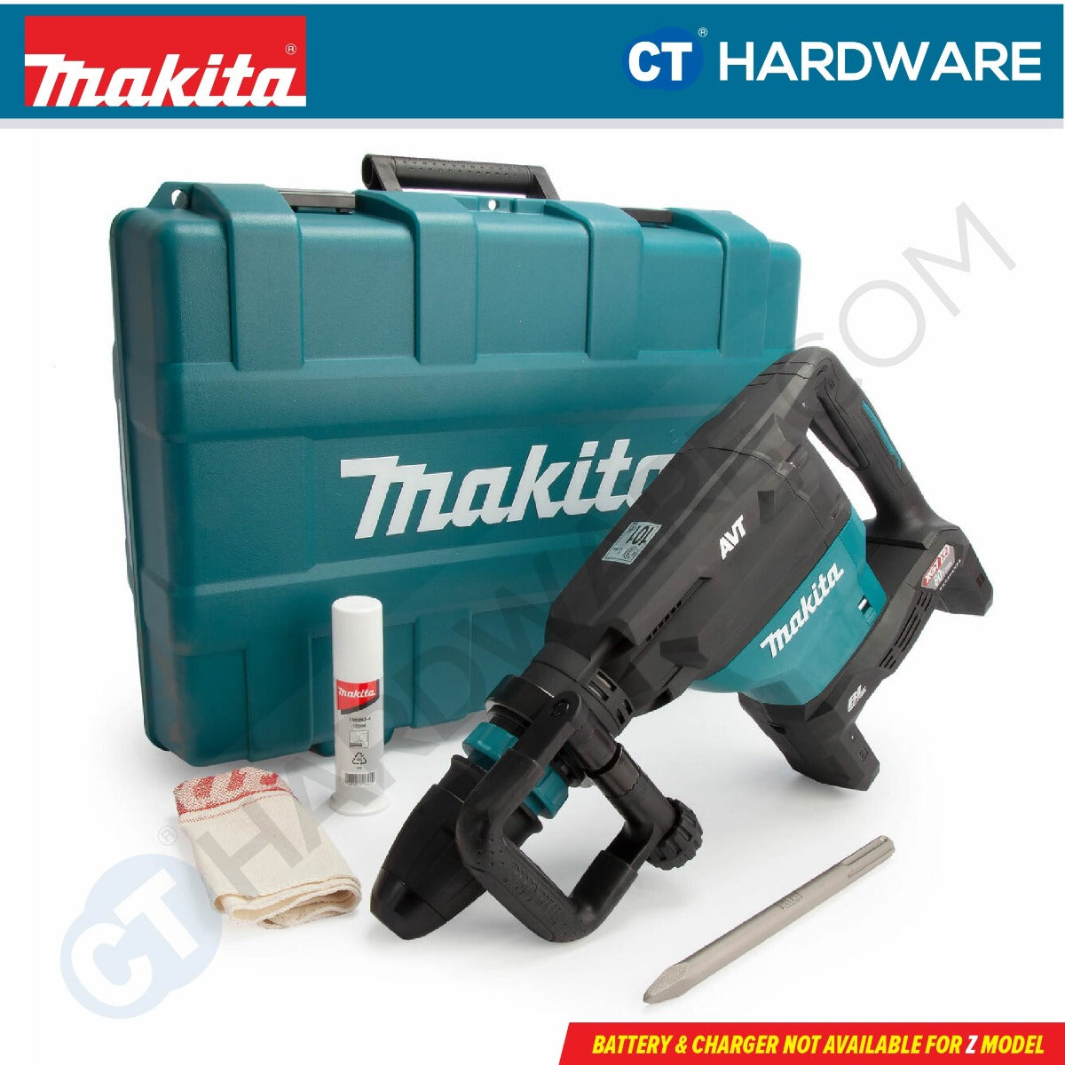 MAKITA HM002GZ03 CORDLESS DEMOLITION HAMMER 40V X 2 11/16" 950-1900IPM 20.9J W/O BATTERY & CHARGER (SOLO)