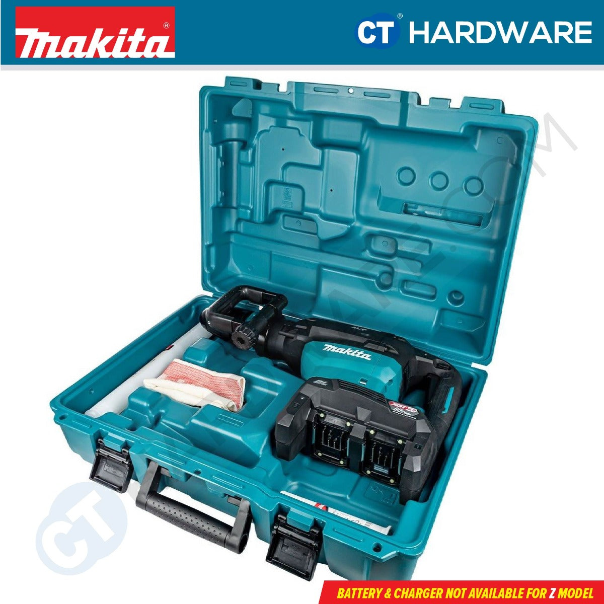 MAKITA HM002GZ03 CORDLESS DEMOLITION HAMMER 40V X 2 11/16" 950-1900IPM 20.9J W/O BATTERY & CHARGER (SOLO)