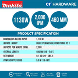 MAKITA HM1201 DEMOLITION HAMMER 1130W 8.7KG ( HEX SHANK 21MM )