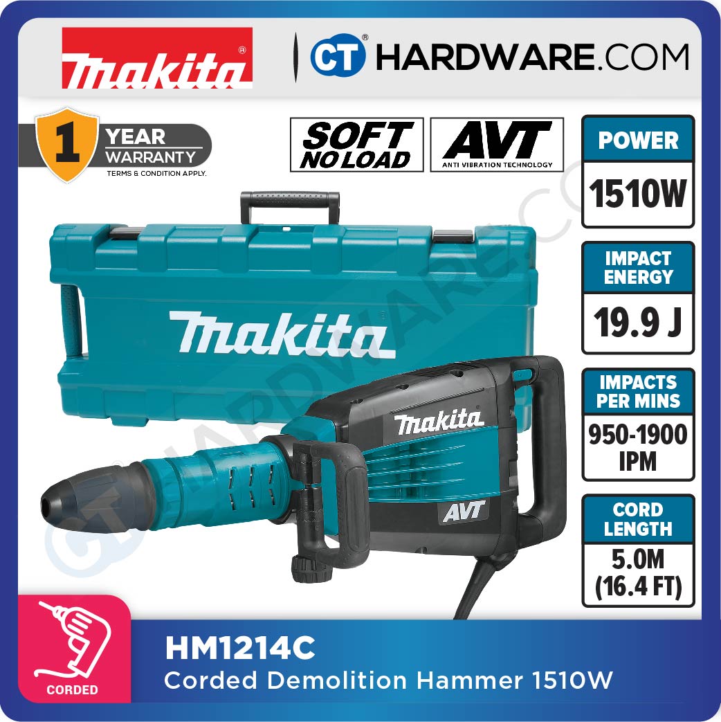 MAKITA HM1214C ADAPTED FOR SDS-MAX BITS DEMOLITION HAMMER