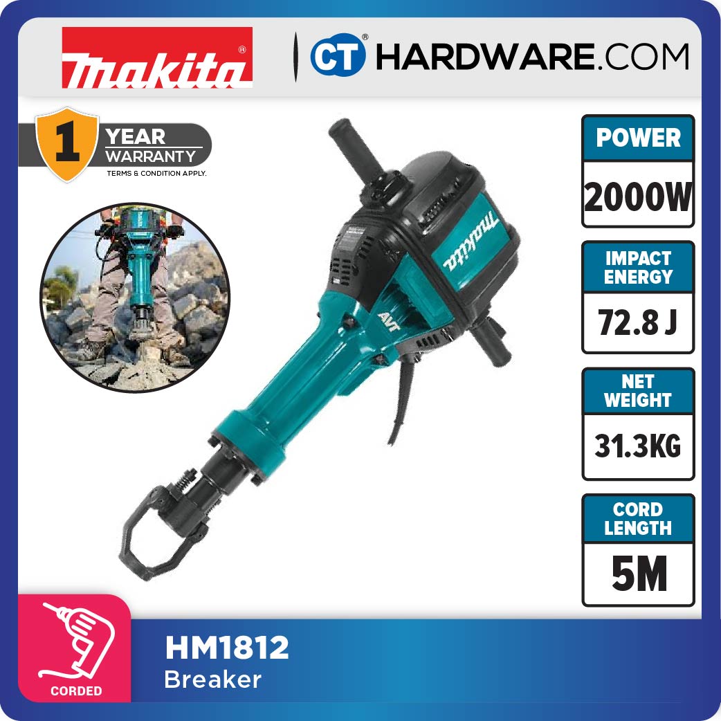 MAKITA HM1812 ELECTRIC BREAKER 28.6MM (1-1/8") 2000W 870IPM