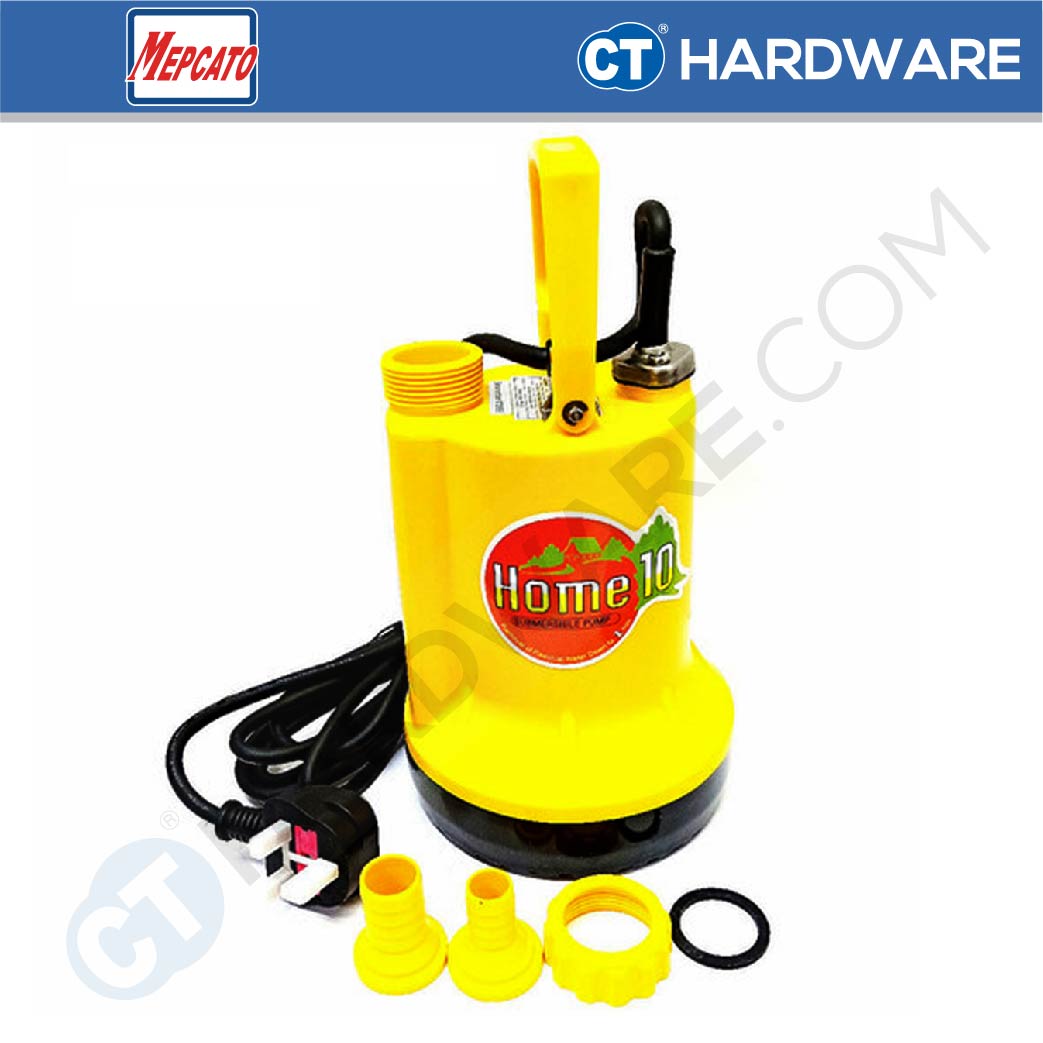 MEPCATO HOME 10 SUBMERSIBLE PUMP 120W | 105L/MIN | 9M HEAD | 1/2" | 3/4" | ADAPTOR THREAD 1-1/4" ( MANUAL ) [ HOME10 ]