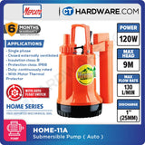 MEPCATO HOME 11A SUBMERSIBLE PUMP 120W | 130L/MIN | 9M HEAD | 1/2" | 3/4" | ADAPTOR THREAD 1-1/4" ( AUTO ) [ HOME11A ]