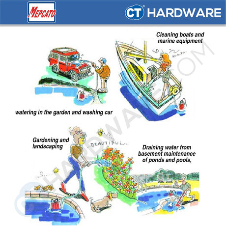 MEPCATO HOME 11A SUBMERSIBLE PUMP 120W | 130L/MIN | 9M HEAD | 1/2" | 3/4" | ADAPTOR THREAD 1-1/4" ( AUTO ) [ HOME11A ]