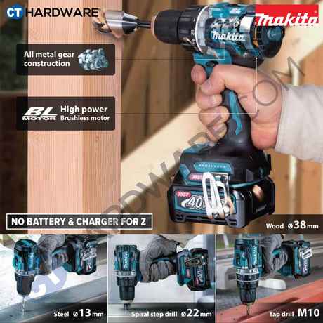 Makita HP002GD201/ GA201/ GZ XGT 40Vmax Cordless Brushless Hammer Driver Drill 65NM (Body Only | 2-Battery)