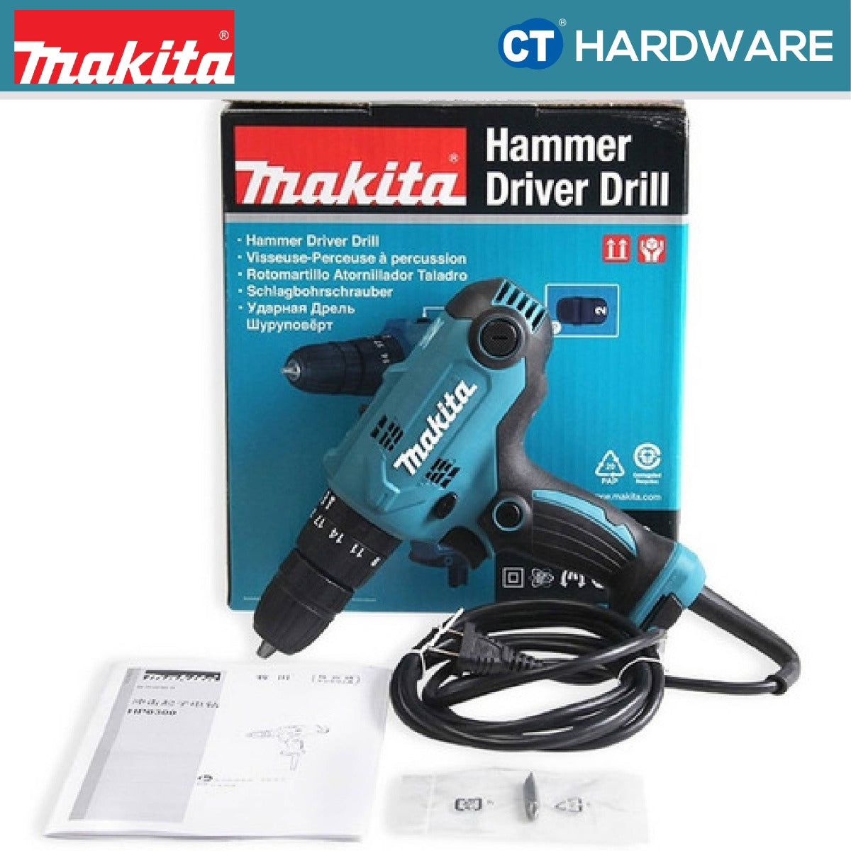 MAKITA HP0300 CORDED HAMMER DRIVER DRILL 10 mm (3/8") | 320W | 42N.m