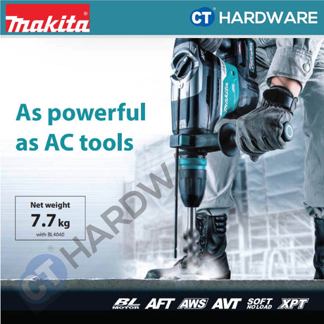 Makita HR005GZ + GA005GM201 + DF002GZ 3-Tool Combo Set XGT 40Vmax Cordless Brushless Rotary Hammer, Angle Grinder and Driver Drill