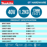 MAKITA HR008GZ | HR008GM201 CORDLESS COMBINATION HAMMER 40V | 30MM | 4500IPM | 3.9J