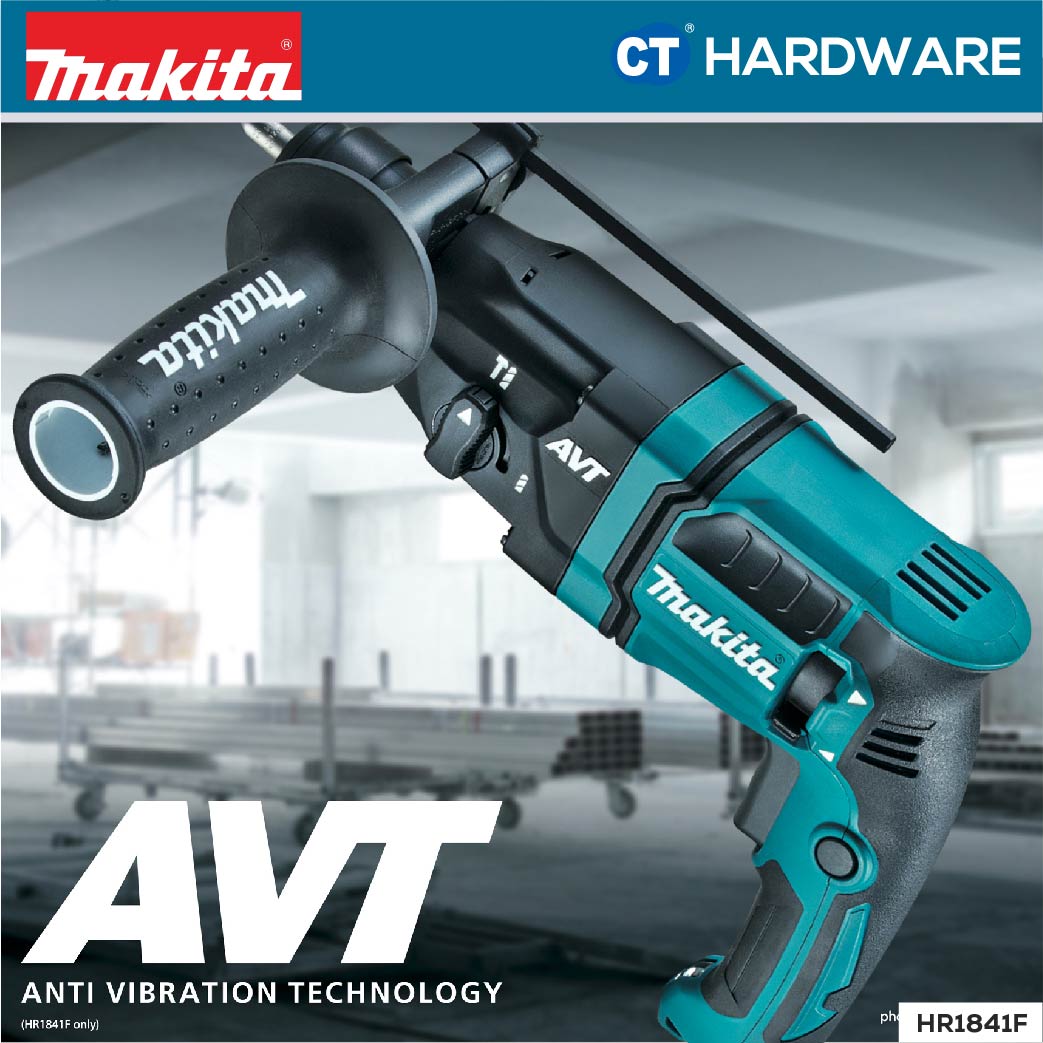 MAKITA HR1841F  2 MODE ROTARY HAMMER 11/16" 18MM 470W 2100RPM AVT