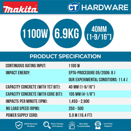 MAKITA HR4013C 40mm (1-9/16") Rotary Hammer