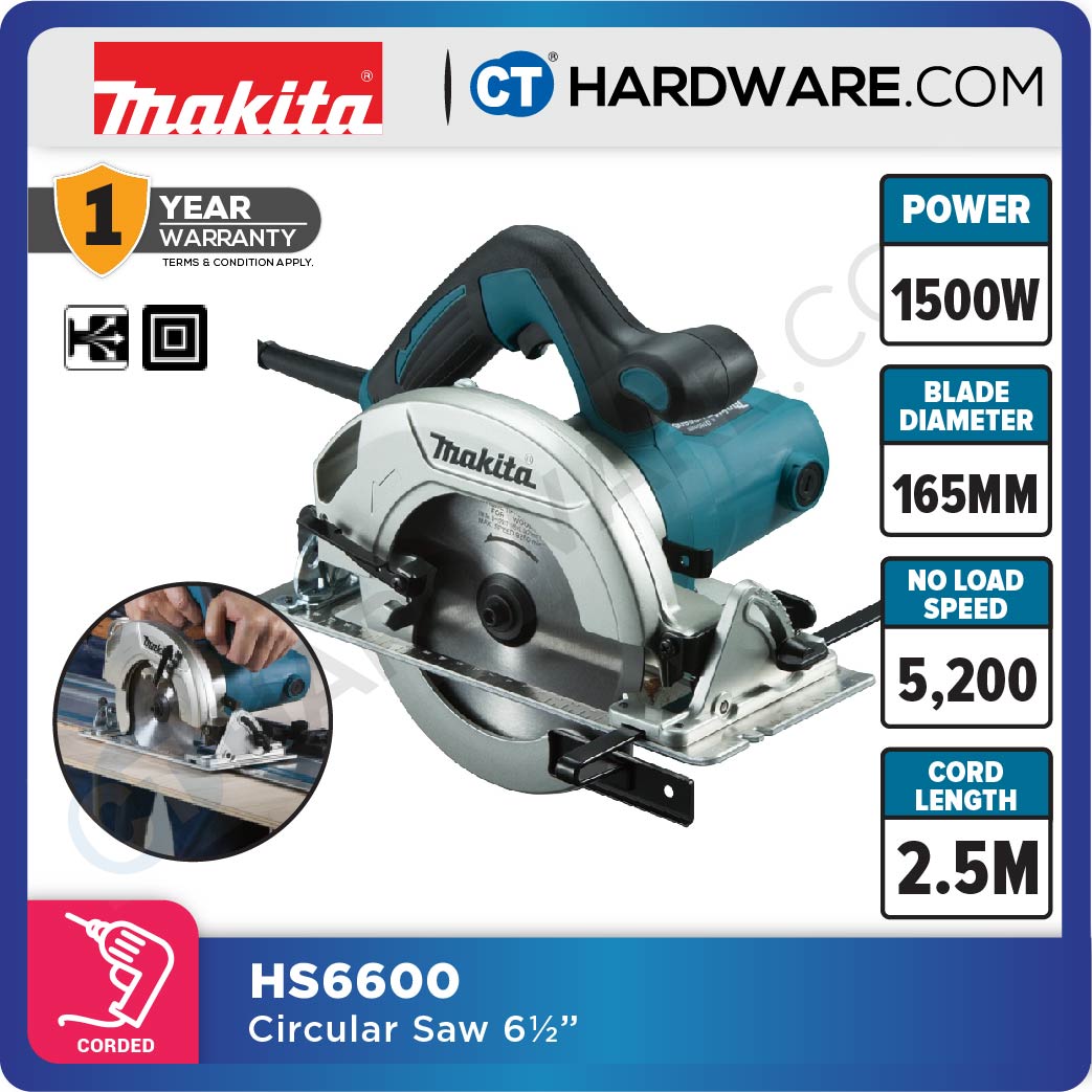 MAKITA HS6600 CIRCULAR SAW 6-1/2" 165MM 1050W 5200RPM