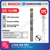 BOSCH 2 608 585 594 ORIGINAL HSS-G METAL DRILL BIT SIZE 15.0MM [ 1PC ] [ 2608585594 ]