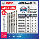 BOSCH ORIGINAL HSS-G METAL DRILL BIT SIZE 4.1MM - 5.0MM [ 1PC ]