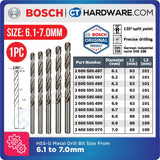 BOSCH ORIGINAL HSS-G METAL DRILL BIT SIZE 6.1MM - 7.0MM [ 1PC ]