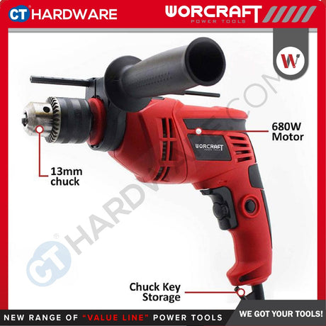 WORCRAFT ID-700 CORDED IMPACT DRILL 13MM 650W 3000RPM [ ID700 ]