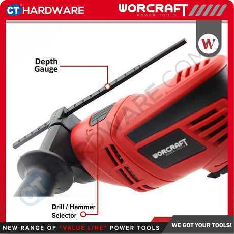 WORCRAFT ID-700 CORDED IMPACT DRILL 13MM 650W 3000RPM [ ID700 ]