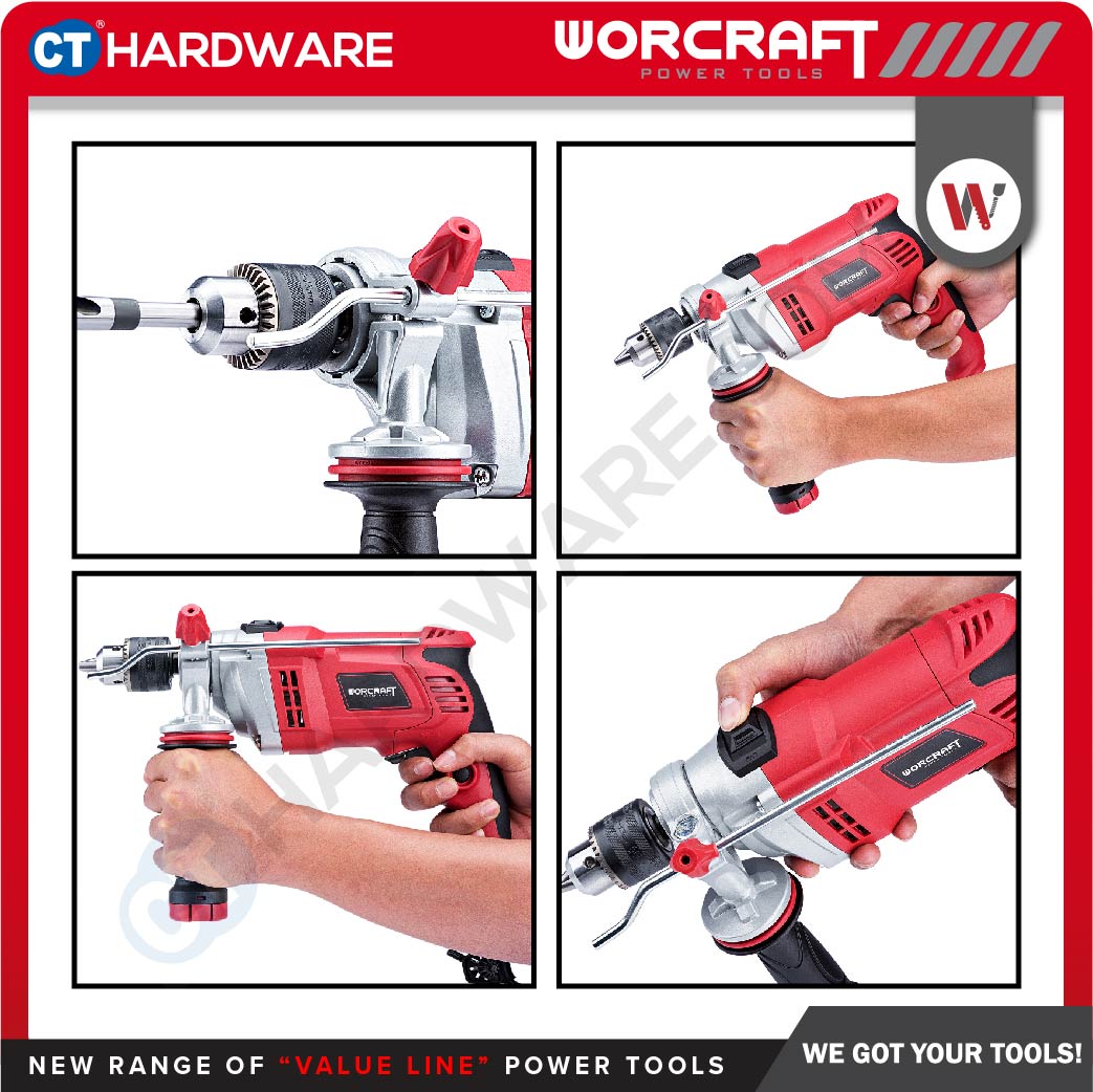 WORCRAFT ID-900 CORDED IMPACT DRILL 13MM | 900W | 3000RPM [ ID900 ]