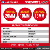 WORCRAFT ID-900 CORDED IMPACT DRILL 13MM | 900W | 3000RPM [ ID900 ]