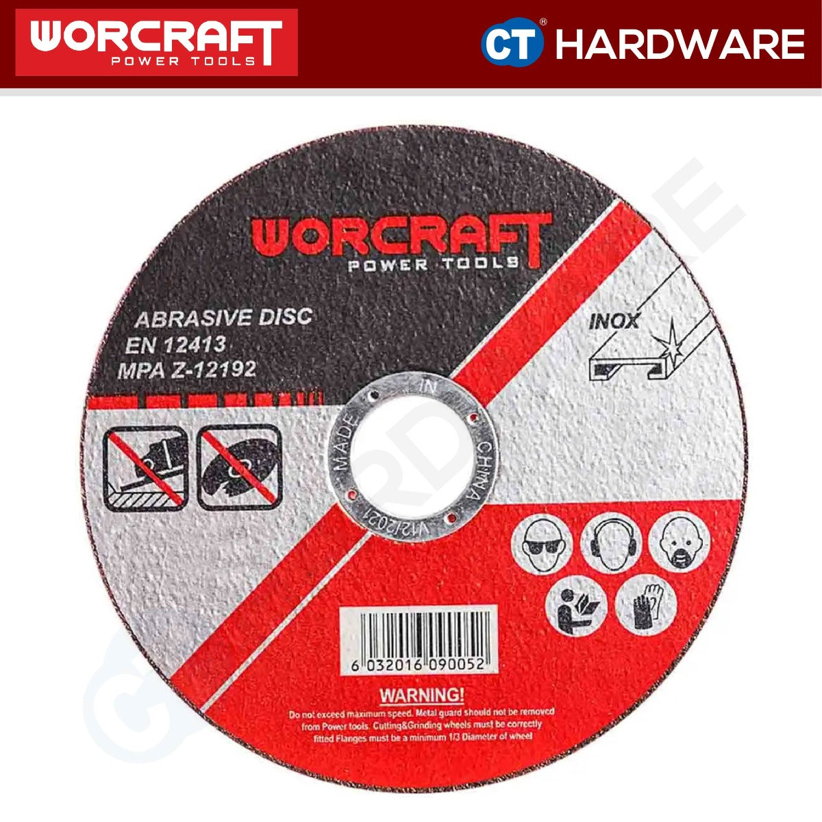 WORCRAFT GS-F16/100-1H CUTTING DISC SIZE 4" | 105MM X 1.0MM X 16MM SUITABLE FOR STAINLESS STEEL - 1PC [ GSF161001H ]