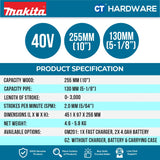 MAKITA JR002GM201 / JR002GZ CORDLESS RECIPRO SAW 40V | 32MM (1-1/4") | 3000RPM [ JR002G ]