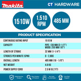 MAKITA JR3070CT SABRE SAW 4.3KG 1510W 130MM  2800RPM ( VARIABLE SPEED )