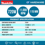 MAKITA KP0810 POWER PLANER 3-1/4" 82MM 850W 16000RPM