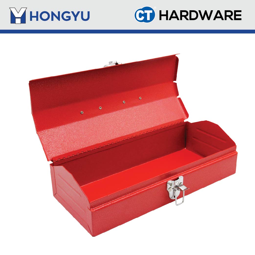 HONG YU KR01 METAL TOOL BOX ( RED ) 360MM X 100MM X 155MM = JS01