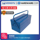 HONG YU KR09 METAL TOOL BOX 3 LAYER ( BLUE COLOUR ) 42 X 20 X 21 CM = JS093