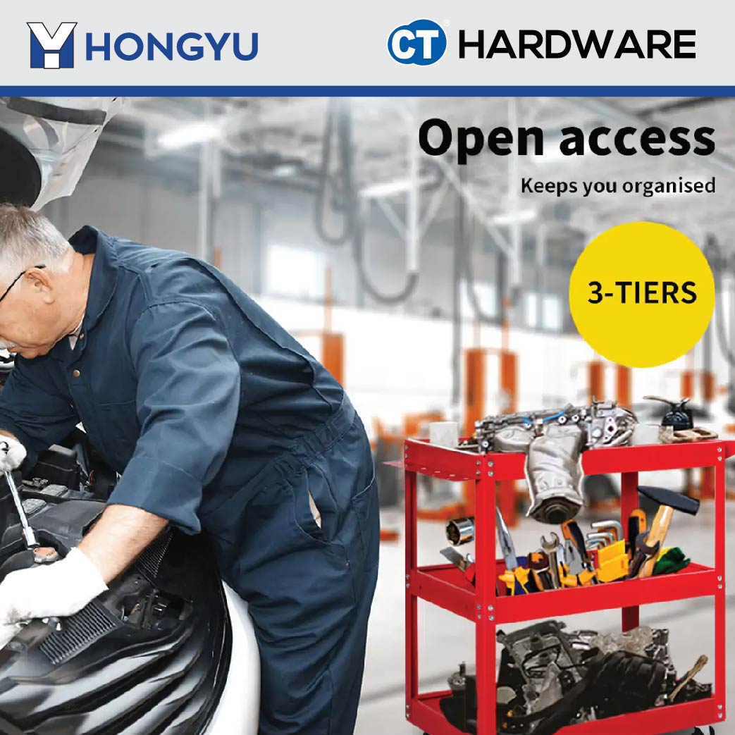 HONG YU TOOL CABINET 3 LAYERS  700MM X 365MM X 760MM JS17