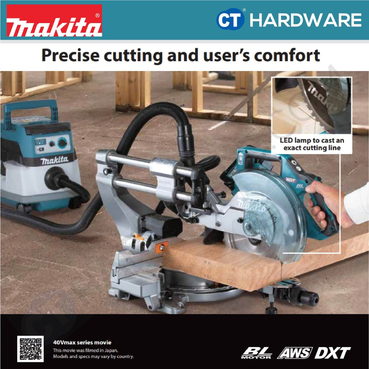 MAKITA LS002GZ 216 mm (8-1/2") CORDLESS SLIDE COMPOUND MITRE SAW 40V 8 1/2" 216MM 4800RPM WITHOUT BATTERY CHARGER ( SOLO )