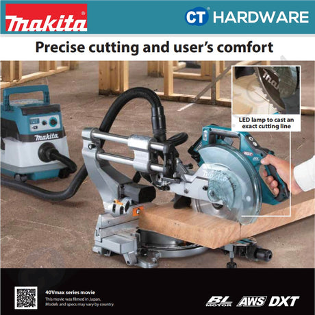 MAKITA LS002GZ 216 mm (8-1/2") CORDLESS SLIDE COMPOUND MITRE SAW 40V 8 1/2" 216MM 4800RPM WITHOUT BATTERY CHARGER ( SOLO )