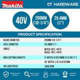 MAKITA LS004GZ 305MM 260MM (10-1/4") 40V MAX CORDLESS SLIDE COMPOUND MIER SAW