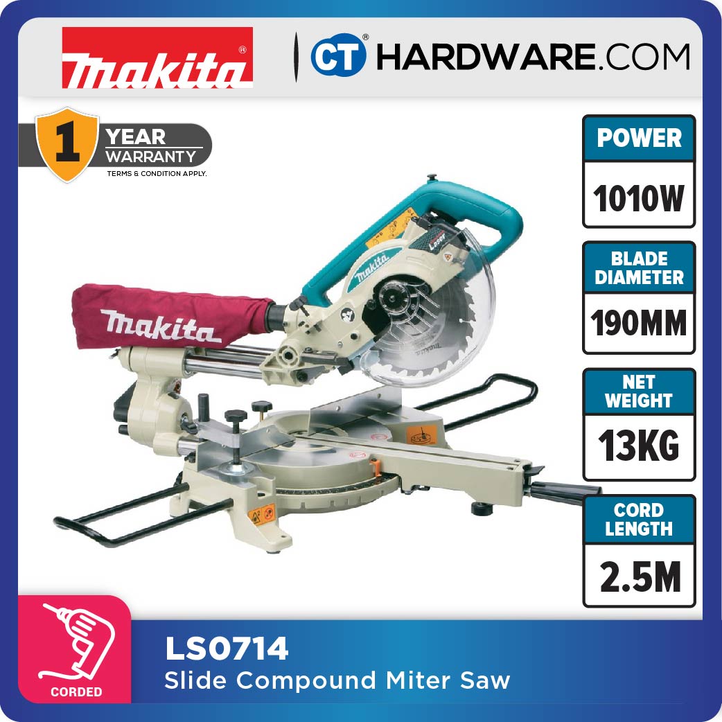 MAKITA LS0714 SLIDE COMPOUND MITER SAW 7-1/2" 190MM 1010W 6000RPM