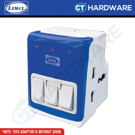 LMX 3-WAY MULTI ADAPTOR WITH SWITCH 13AMP (M610)