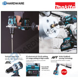 Makita HP001GD201 Cordless Brushless Hammer Driver Drill 40V 13mm C/W 2x 2.5AH Battery & 1x Fast Charger